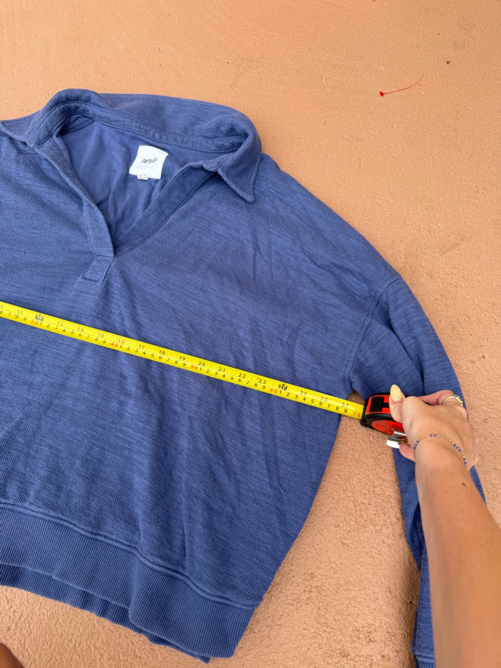 Aerie Oversize Blue Collared Pullover - Picture 4 of 6